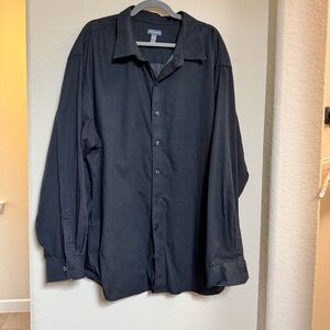 Van Heusen Men's Charcoal Patterned Button-Up Shirt LongSleeve Sz 3XL